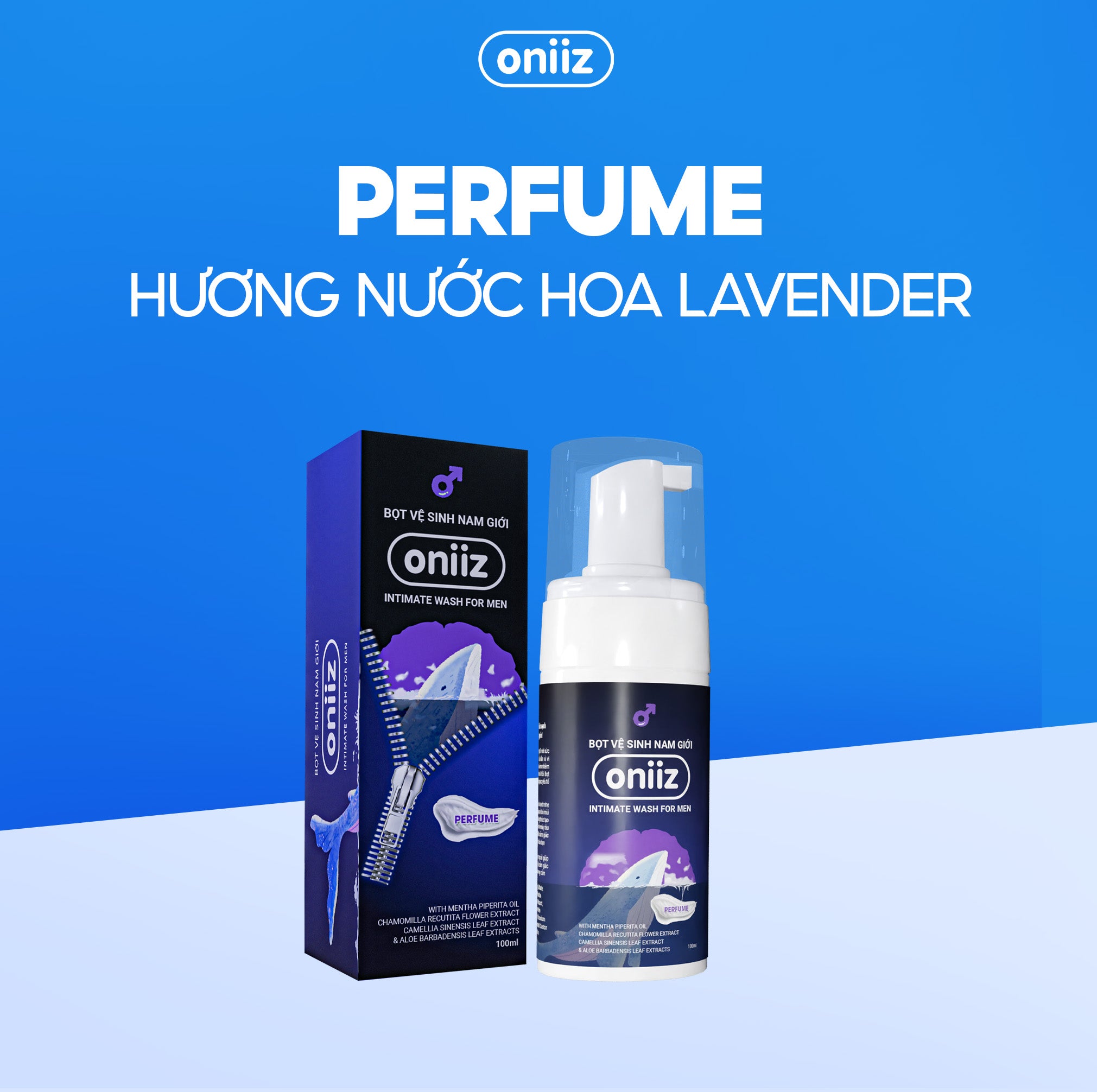 Bọt vệ sinh nam giới Oniiz, Dung dịch vệ sinh nam tạo bọt hương nước hoa 100ml
