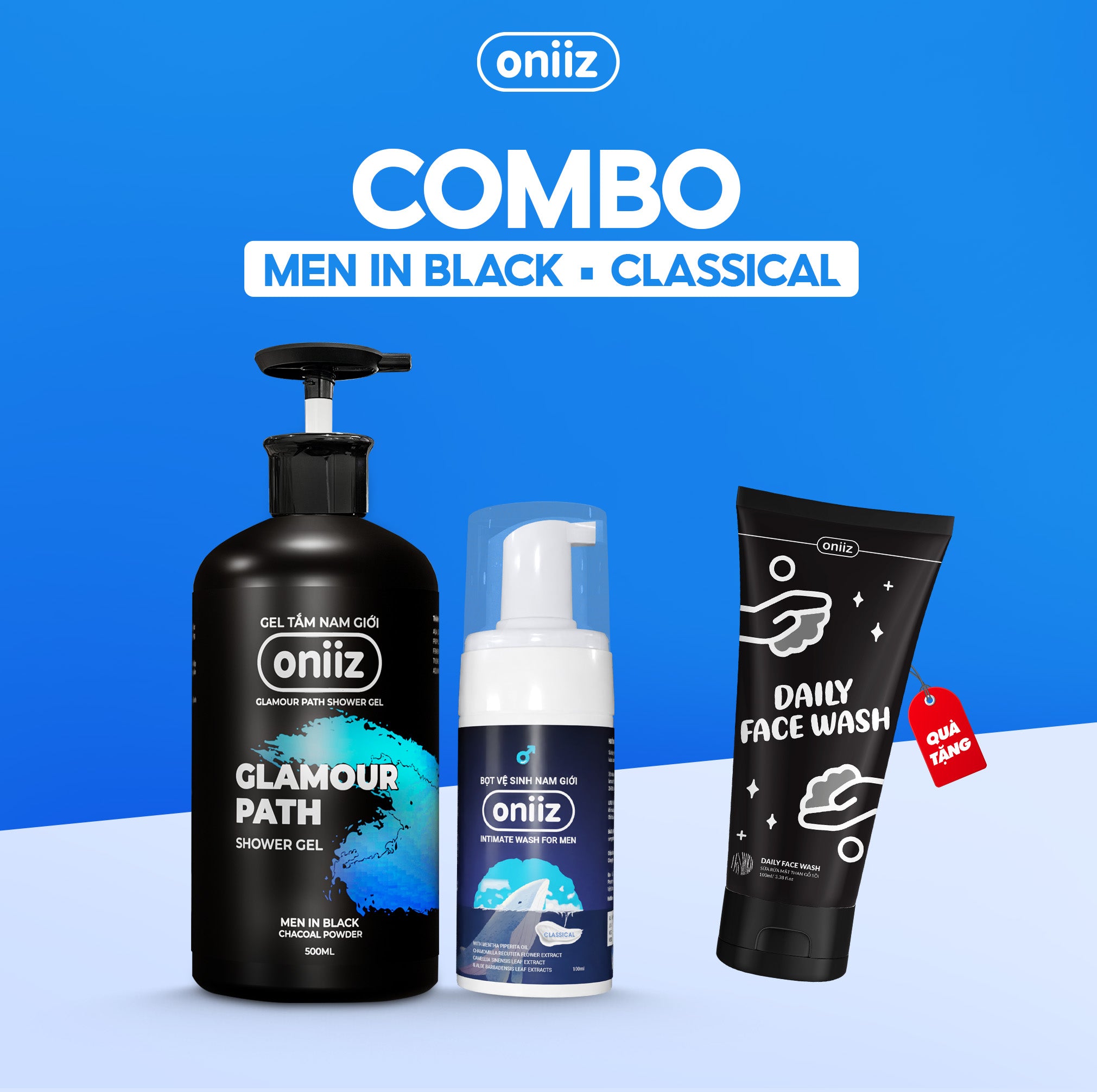 Oniiz Perfume Charger Box - Perfume Shower Gel, Men's Hygiene Foam, Facial Cleanser Gift