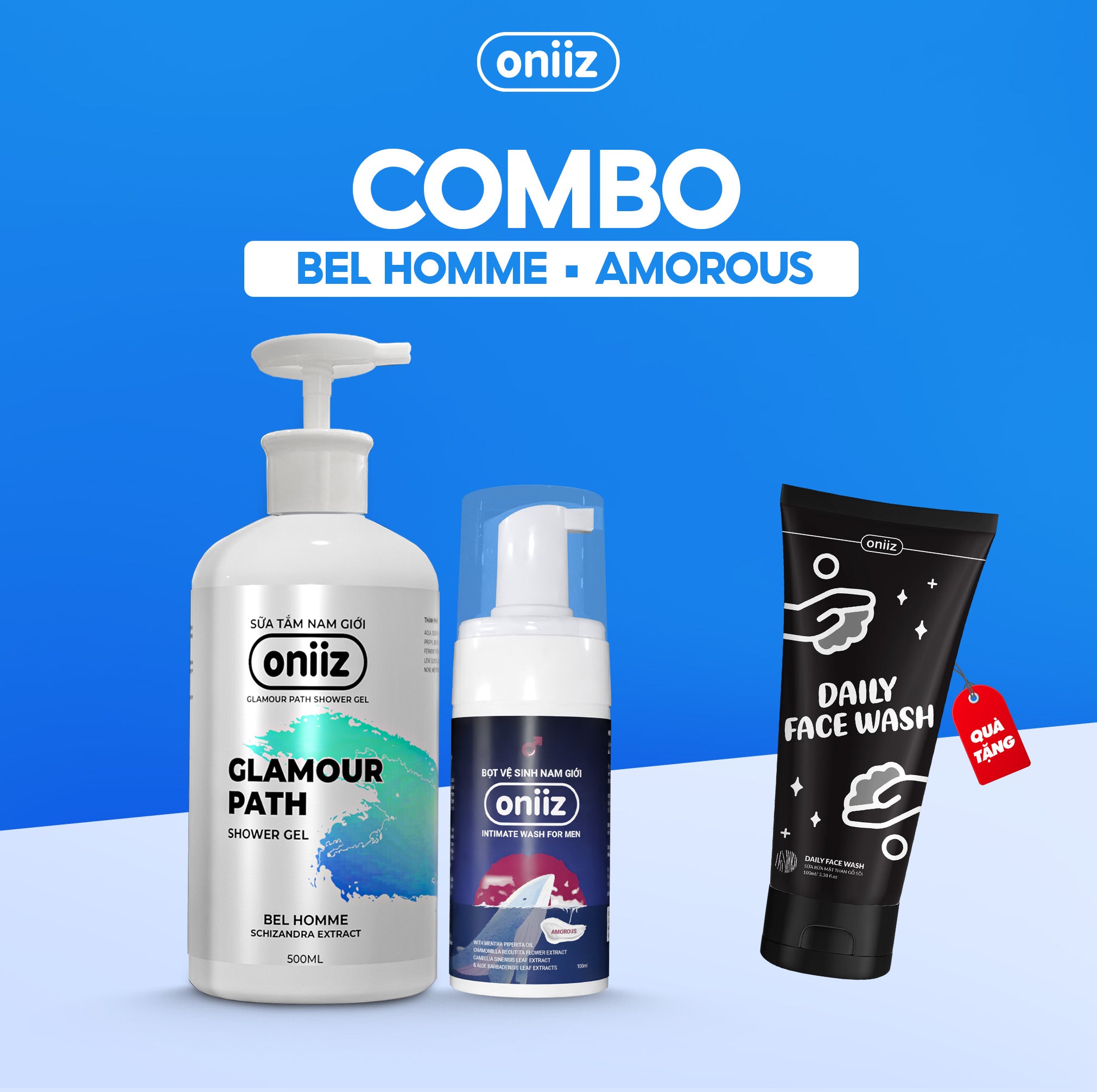 Oniiz Perfume Charger Box - Perfume Shower Gel, Men's Hygiene Foam, Facial Cleanser Gift