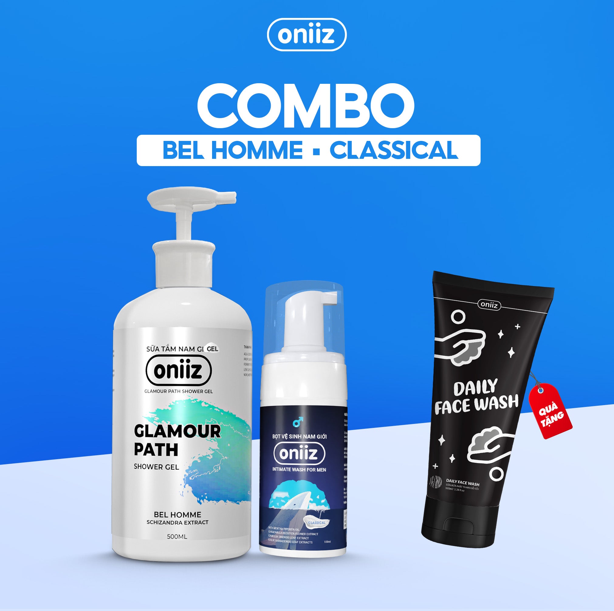 Oniiz Perfume Charger Box - Perfume Shower Gel, Men's Hygiene Foam, Facial Cleanser Gift