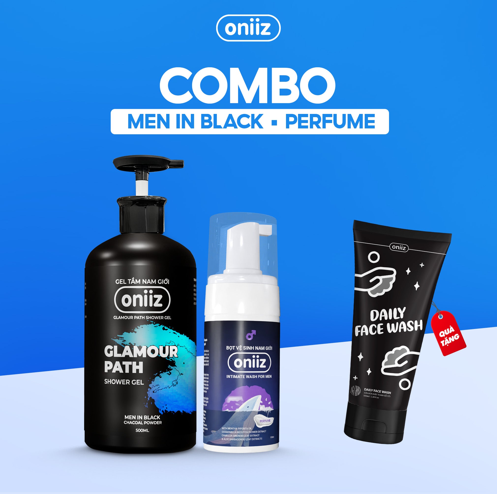 Oniiz Perfume Charger Box - Perfume Shower Gel, Men's Hygiene Foam, Facial Cleanser Gift