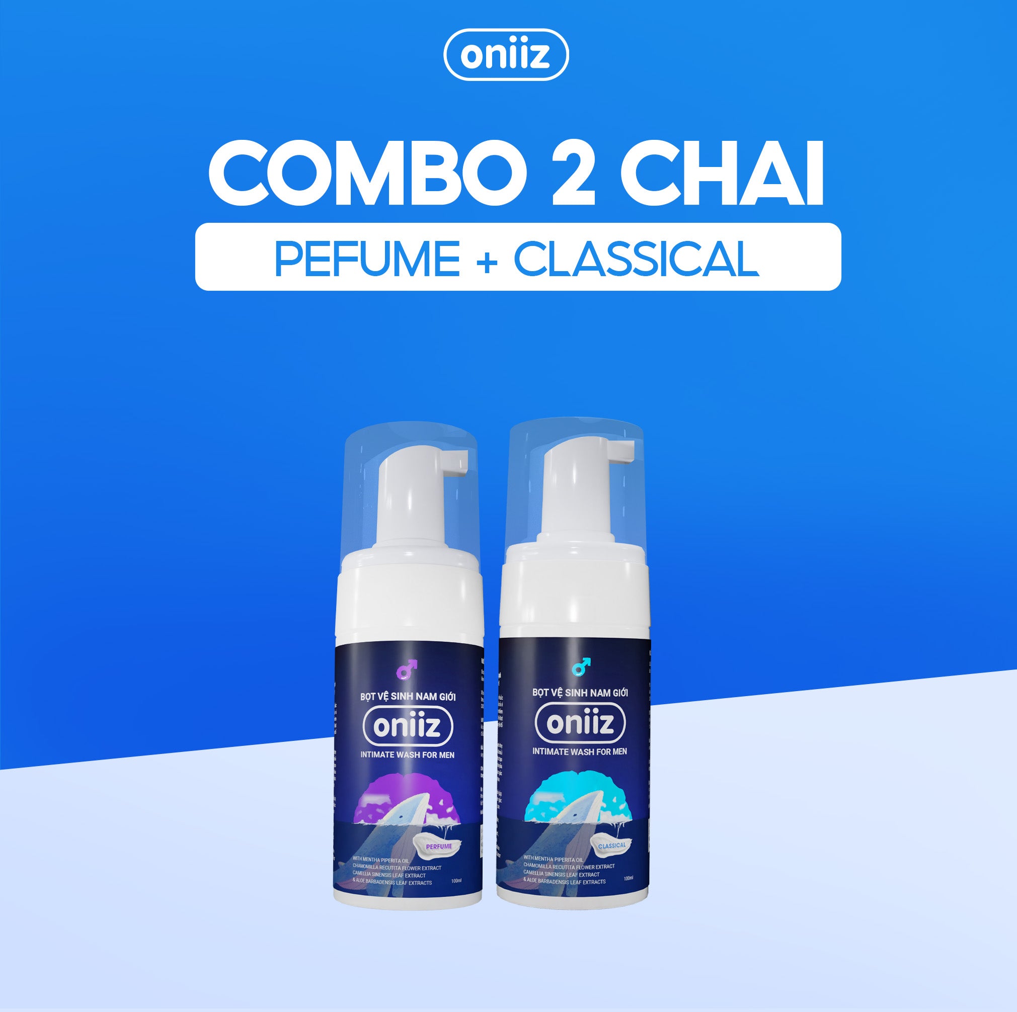 Bọt vệ sinh nam giới Oniiz, Dung dịch vệ sinh nam tạo bọt hương nước hoa 100ml