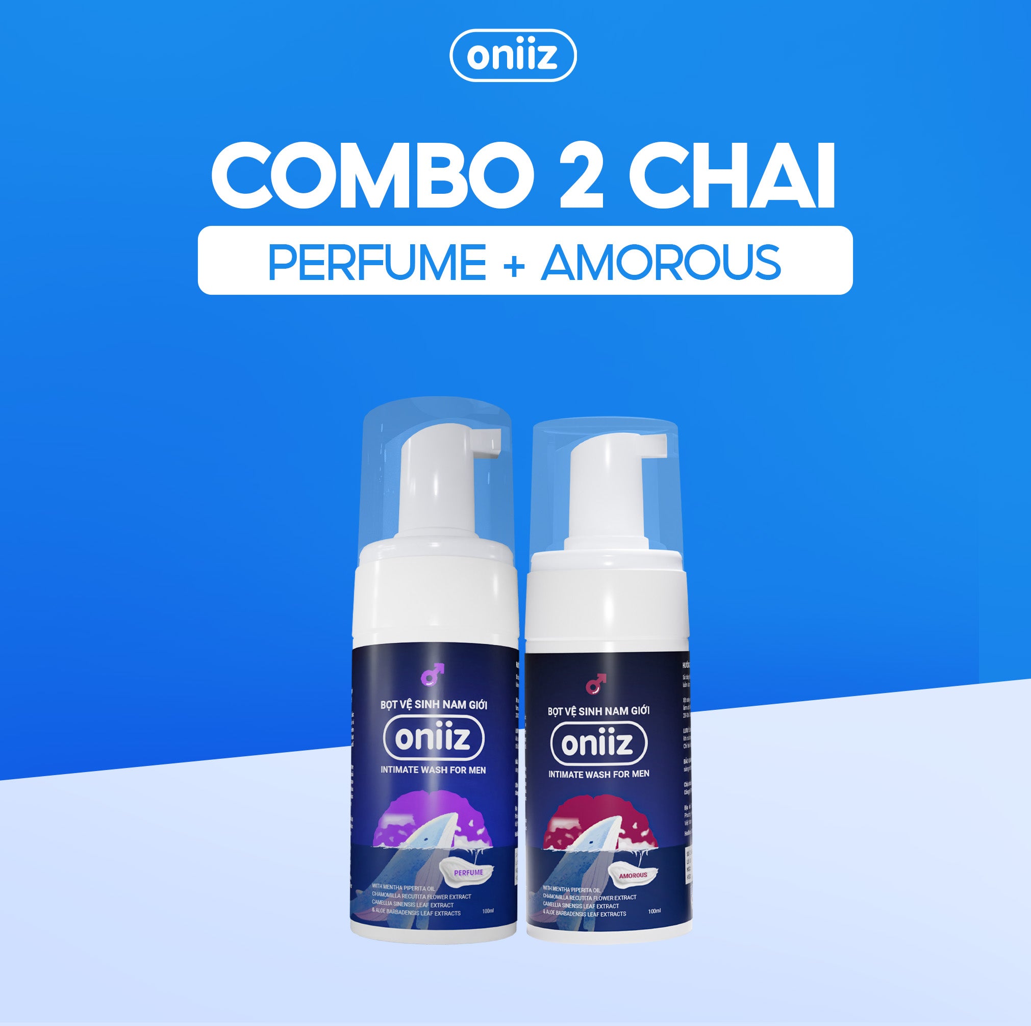 Bọt vệ sinh nam giới Oniiz, Dung dịch vệ sinh nam tạo bọt hương nước hoa 100ml