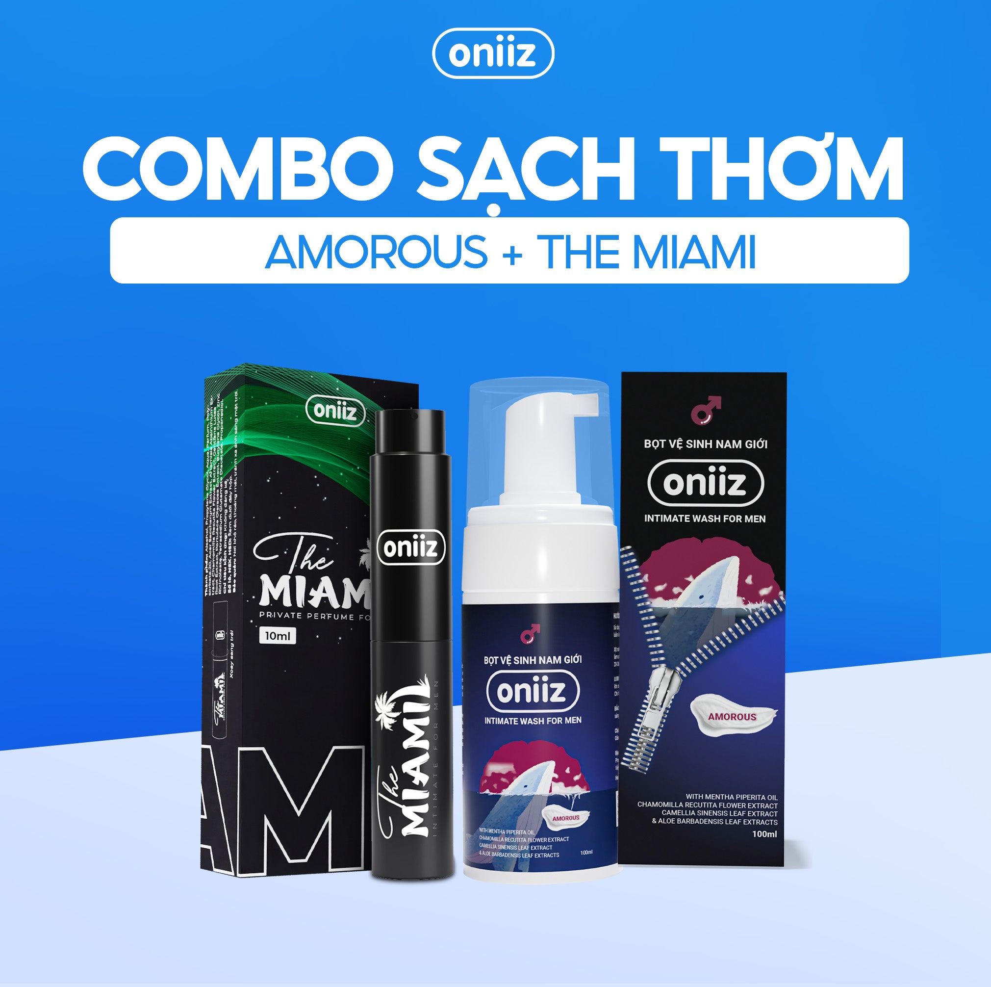 Bọt vệ sinh nam giới Oniiz, Dung dịch vệ sinh nam tạo bọt hương nước hoa 100ml