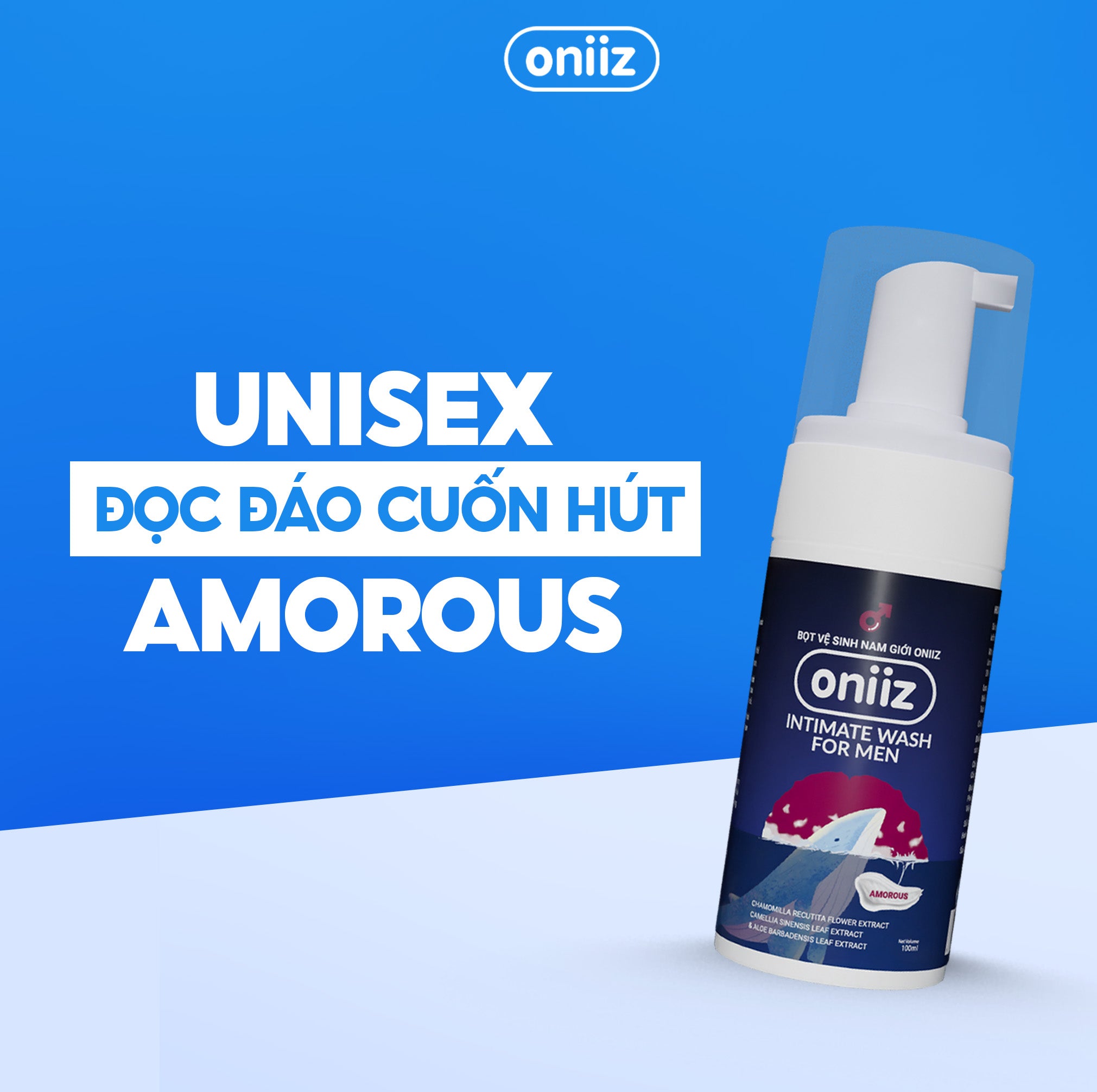 Bọt vệ sinh nam giới Oniiz, Dung dịch vệ sinh nam tạo bọt hương nước hoa 100ml