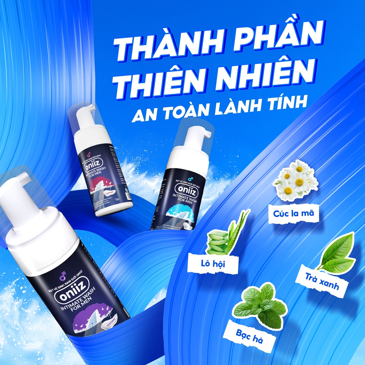 Bọt vệ sinh nam giới Oniiz, Dung dịch vệ sinh nam tạo bọt hương nước hoa 100ml