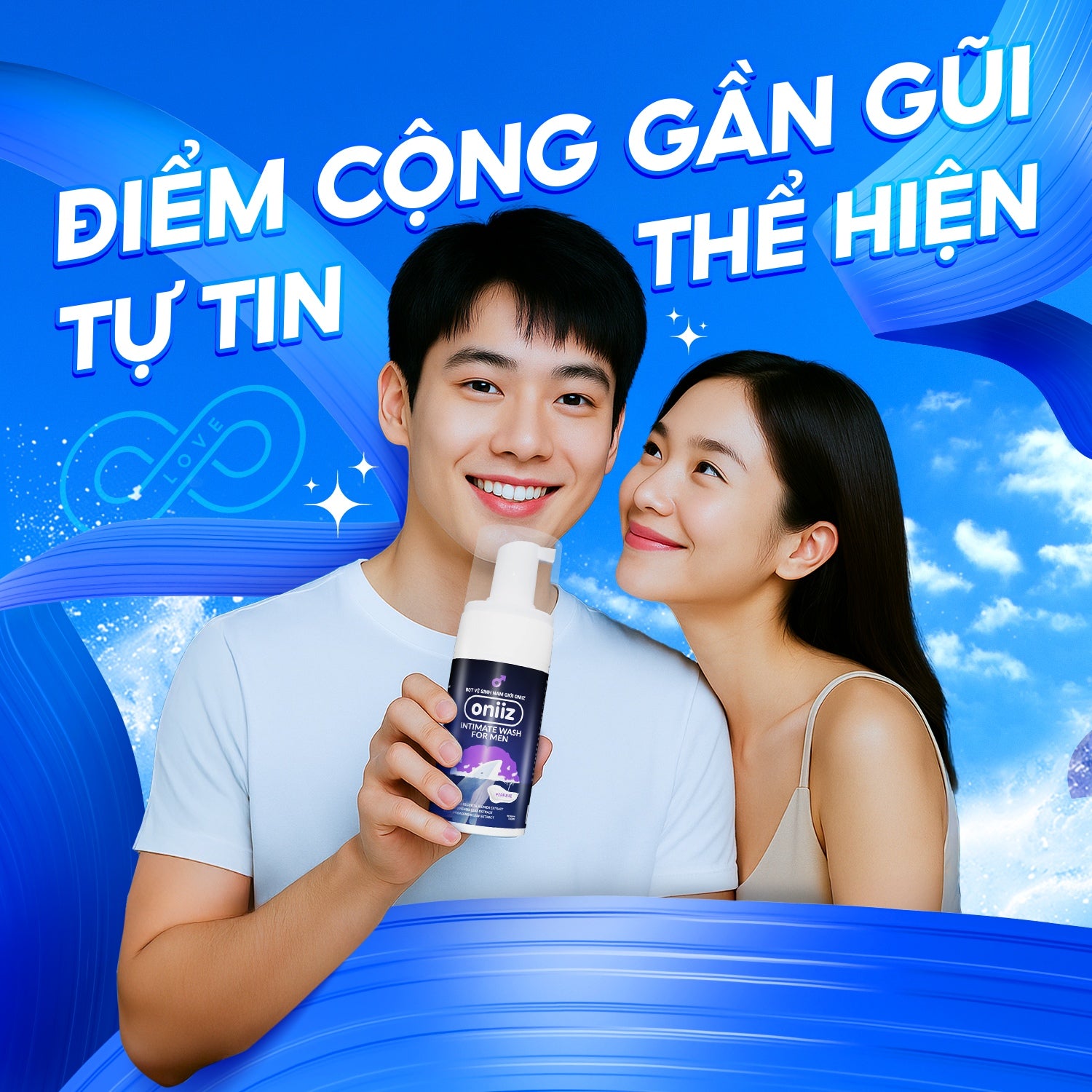 Bọt vệ sinh nam giới Oniiz, Dung dịch vệ sinh nam tạo bọt hương nước hoa 100ml