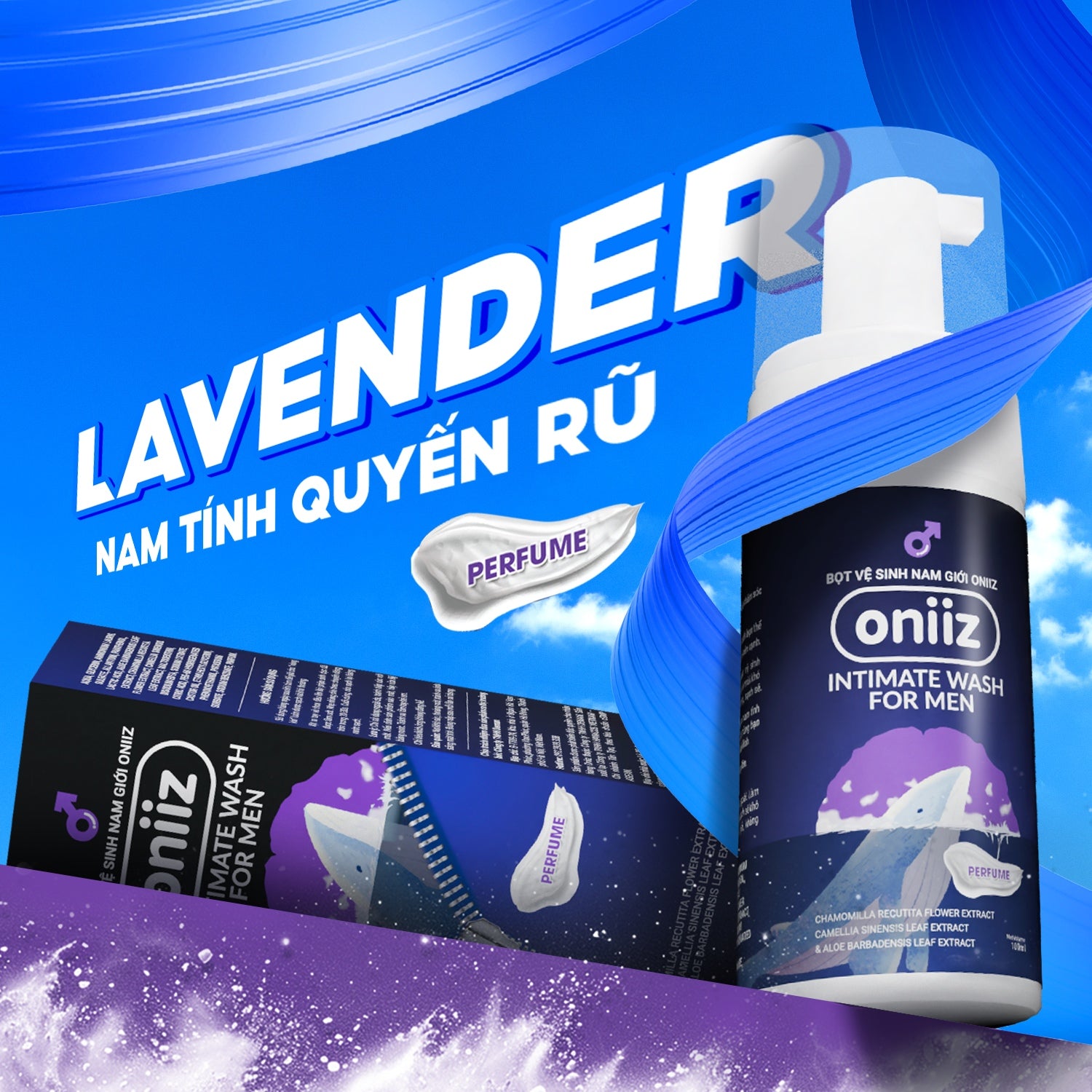 Bọt vệ sinh nam giới Oniiz, Dung dịch vệ sinh nam tạo bọt hương nước hoa 100ml