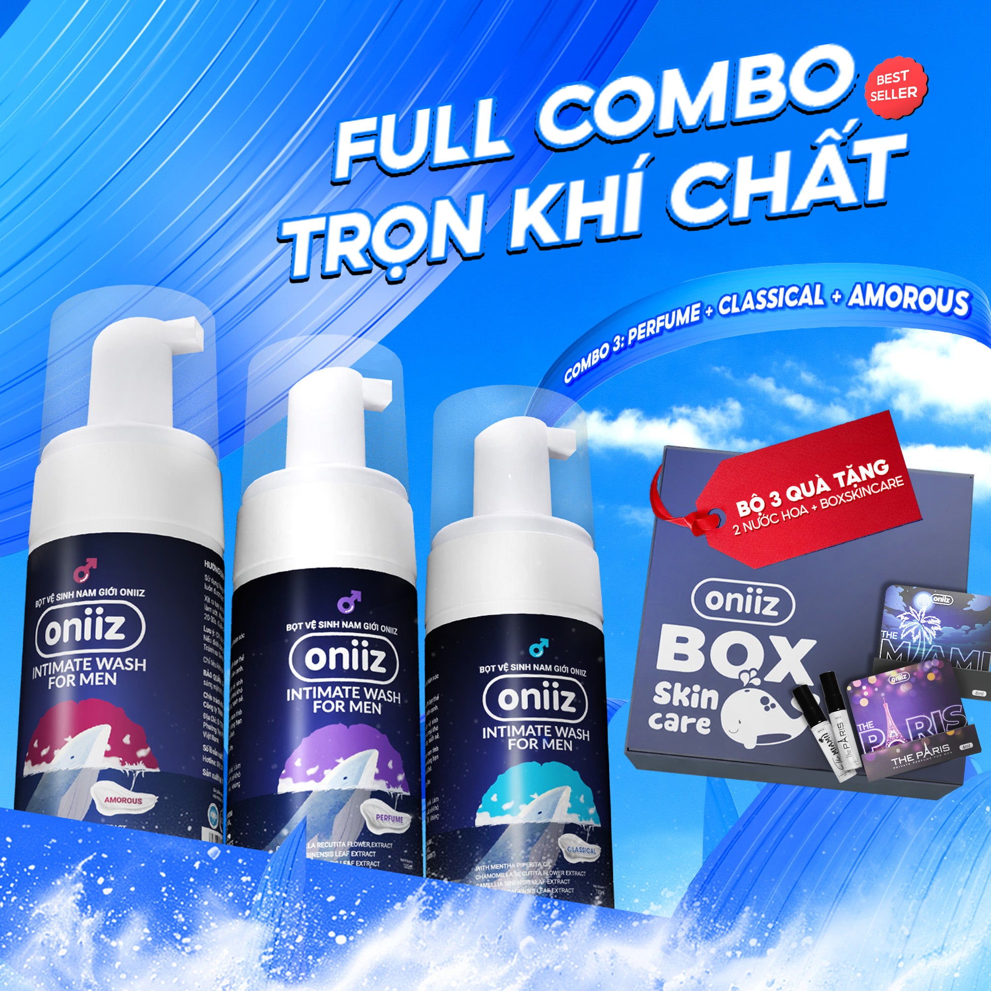 Oniiz Men's Hygiene Foam, Perfume Foam Solution 100ml