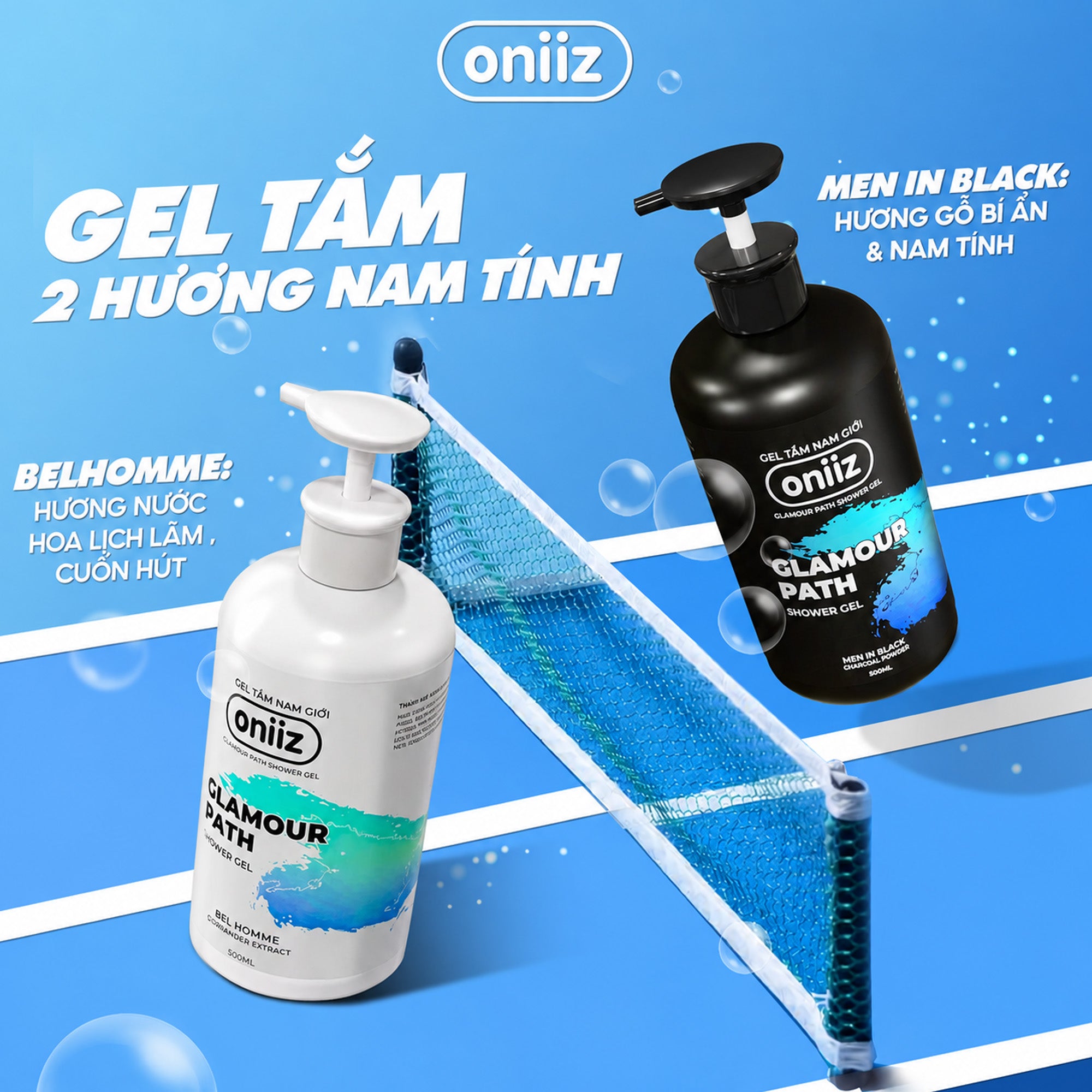 Combo Tinh Tế Oniiz - Bọt vệ sinh nam, Sữa tắm hương nước hoa, Dầu gội nam ZeroG, Bọt rửa mặt Hyro