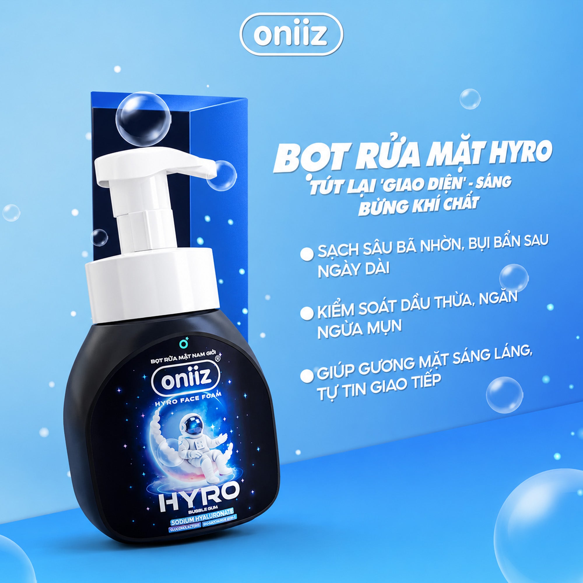 Combo Tinh Tế Oniiz - Bọt vệ sinh nam, Sữa tắm hương nước hoa, Dầu gội nam ZeroG, Bọt rửa mặt Hyro