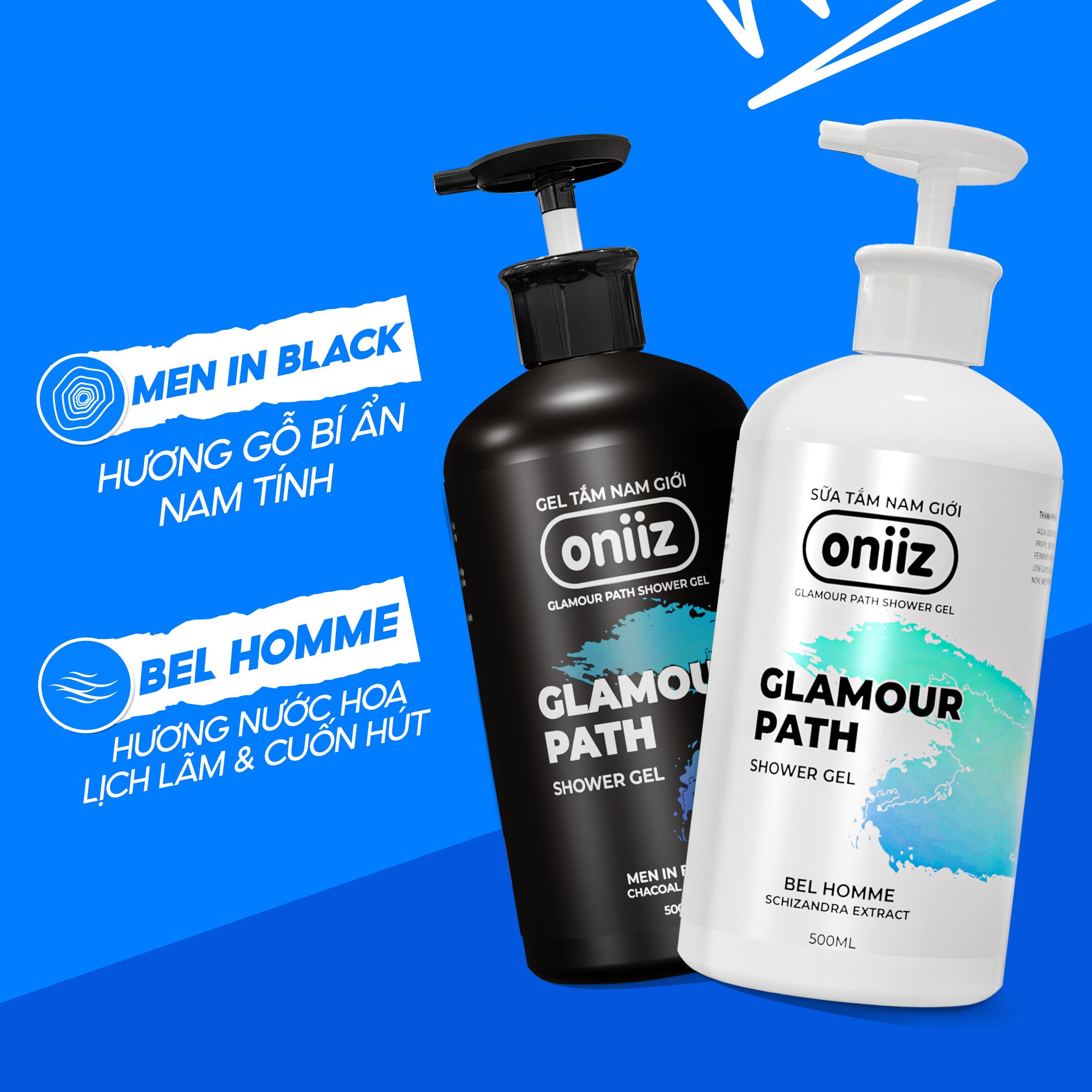 Oniiz Perfect Combo | Men's Hygiene Foam, Perfumed Shower Gel, Trial Perfume Gift
