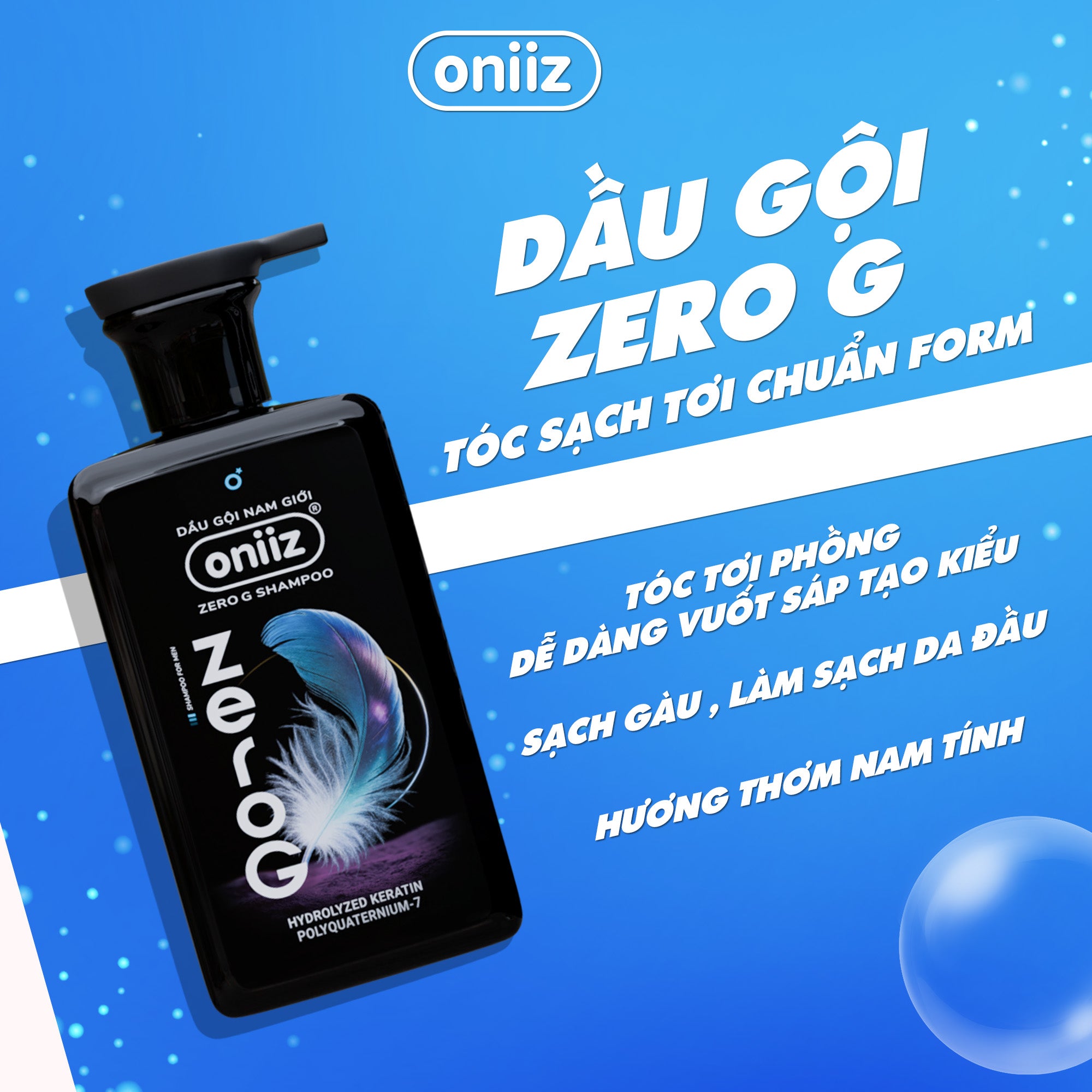 Combo Tinh Tế Oniiz - Bọt vệ sinh nam, Sữa tắm hương nước hoa, Dầu gội nam ZeroG, Bọt rửa mặt Hyro