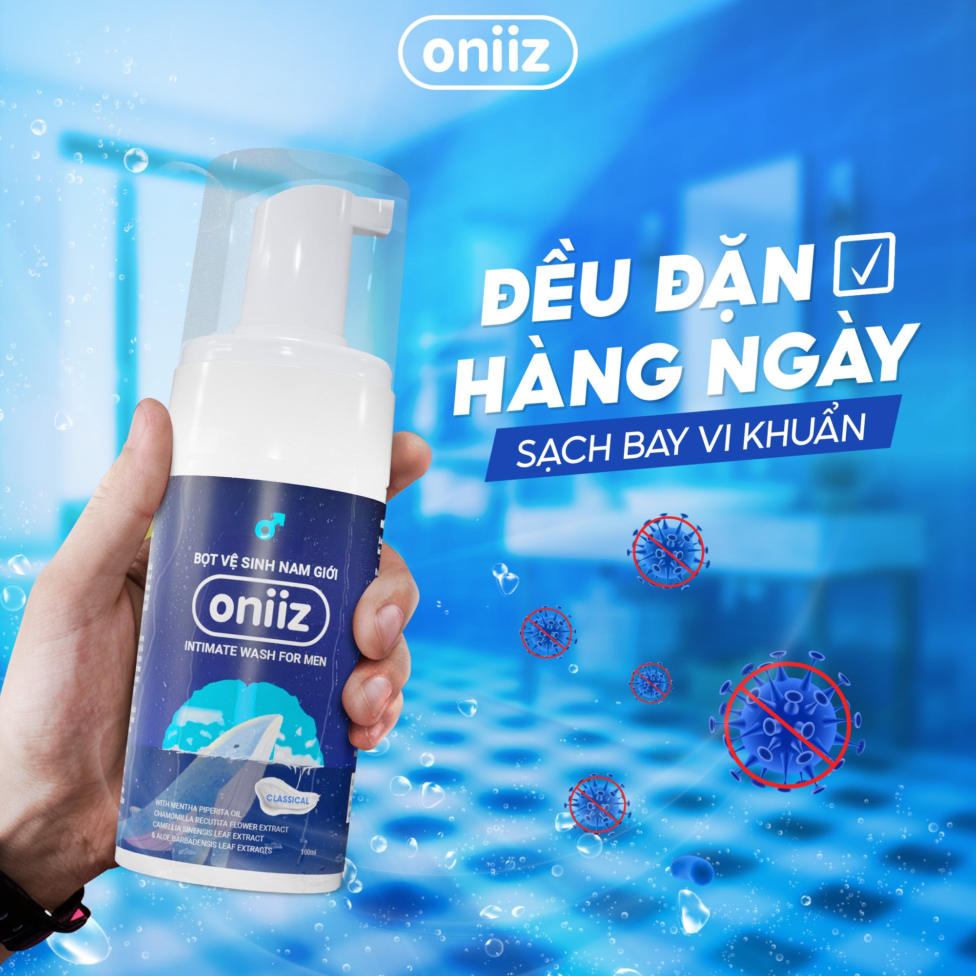 Oniiz Men's Hygiene Foam Classic Scent Classcial 100ml