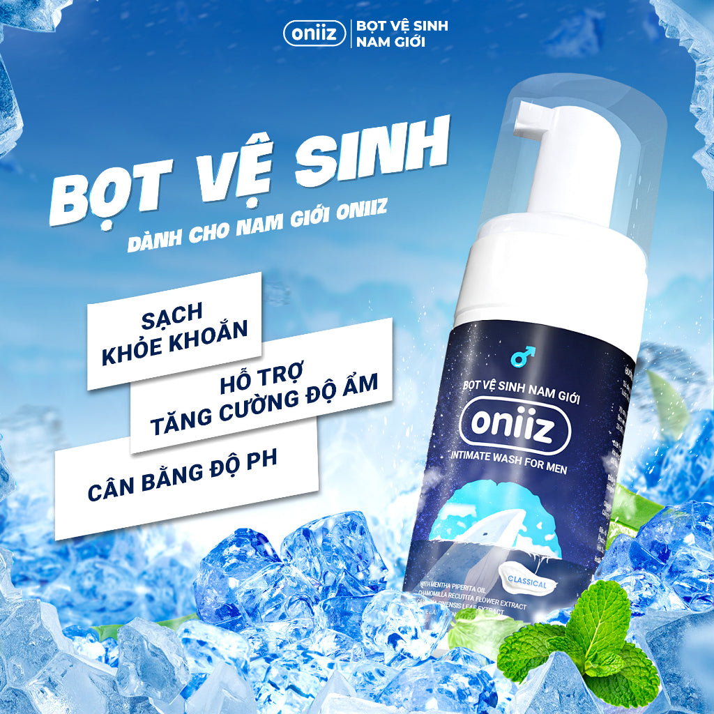 Bọt vệ sinh nam giới Oniiz, Dung dịch vệ sinh nam tạo bọt hương nước hoa 100ml