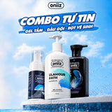 Combo Tự Tin Oniiz - Bọt vệ sinh nam giới Oniiz, Sữa tắm hương nước hoa, Dầu gội sạch gàu, vào nếp, hương thơm nam tính mới ZeroG