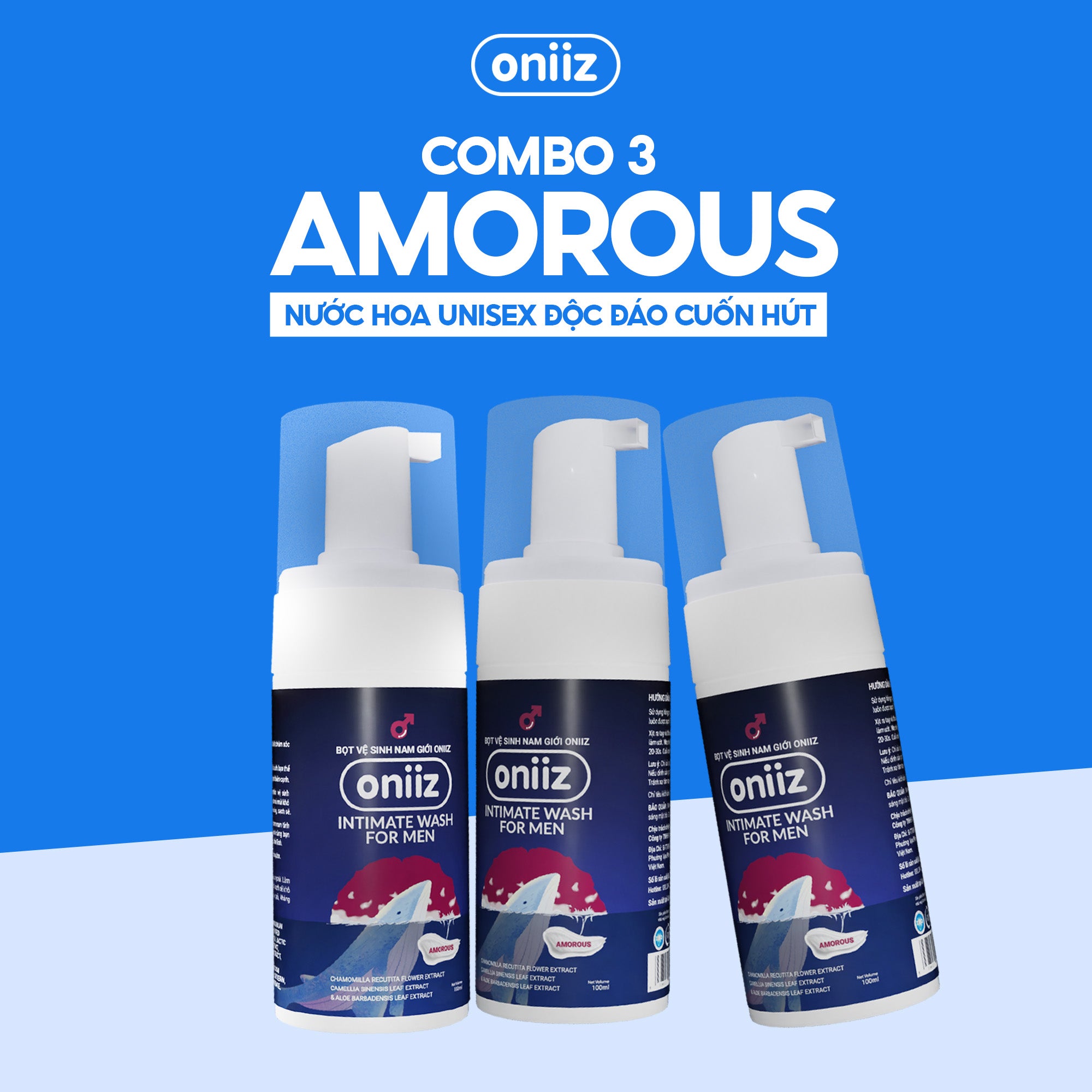 Bọt Vệ Sinh Nam Giới Oniiz Hương Cuốn Hút Amorous 100ml