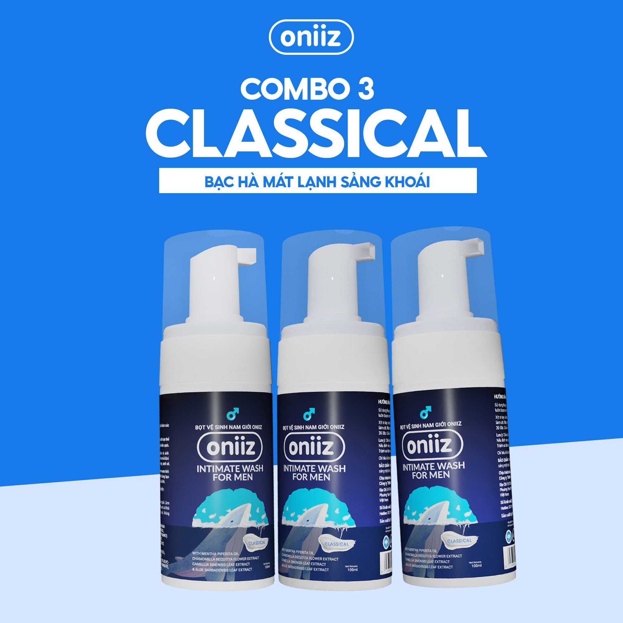 Bọt Vệ Sinh Nam Giới Oniiz Hương Cổ Điển Classical 100ml