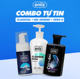 Combo Tự Tin Oniiz - Bọt vệ sinh nam giới Oniiz, Sữa tắm hương nước hoa, Dầu gội sạch gàu, vào nếp, hương thơm nam tính mới ZeroG