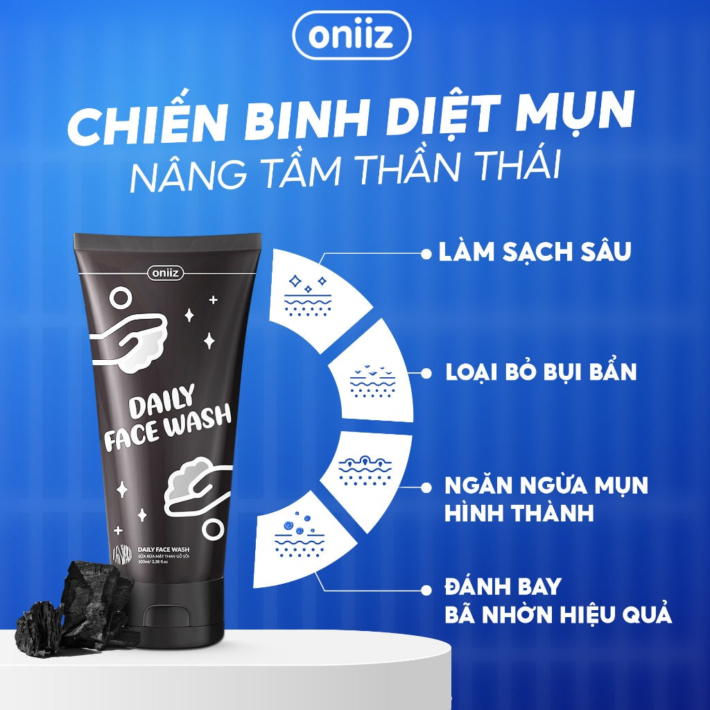 Daily Face Wash Oak Charcoal, Mineral Mud Oniiz 100ml