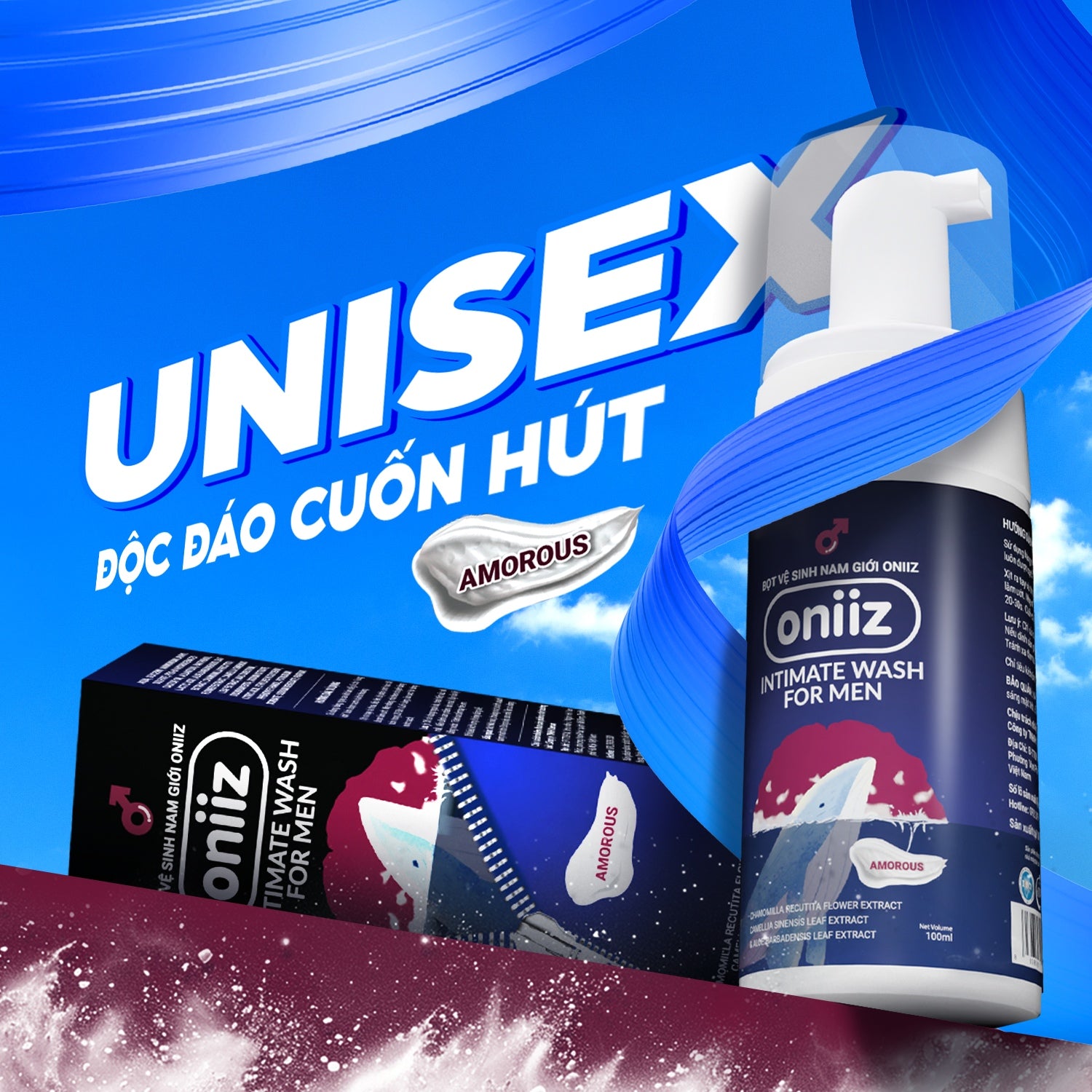 Oniiz Men's Hygiene Foam, Perfume Foam Solution 100ml