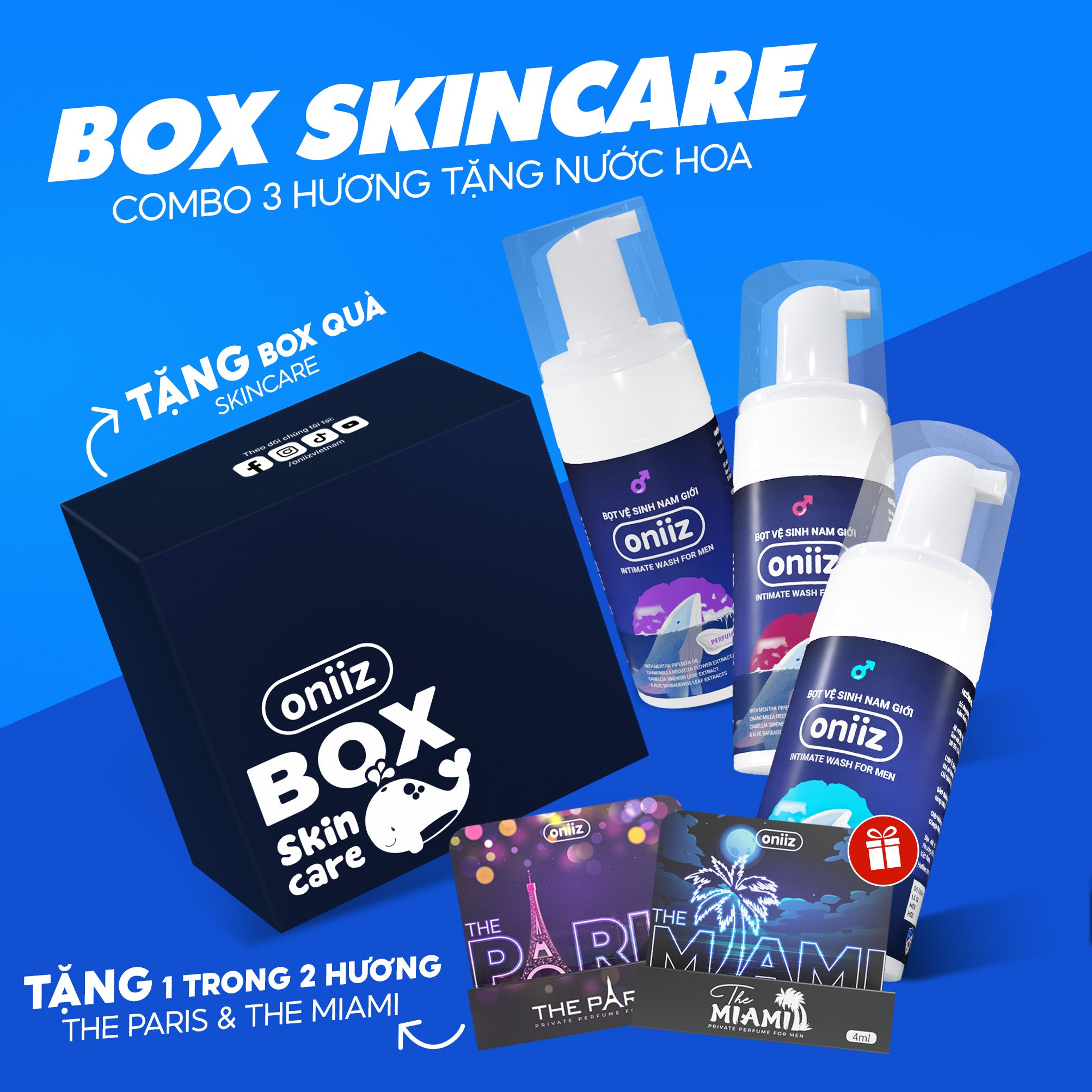 Oniiz Skincare Box | Combo of 3 Men's Cleansing Foams, Men's Cleansing Solution Creates Fine Foam 100ml