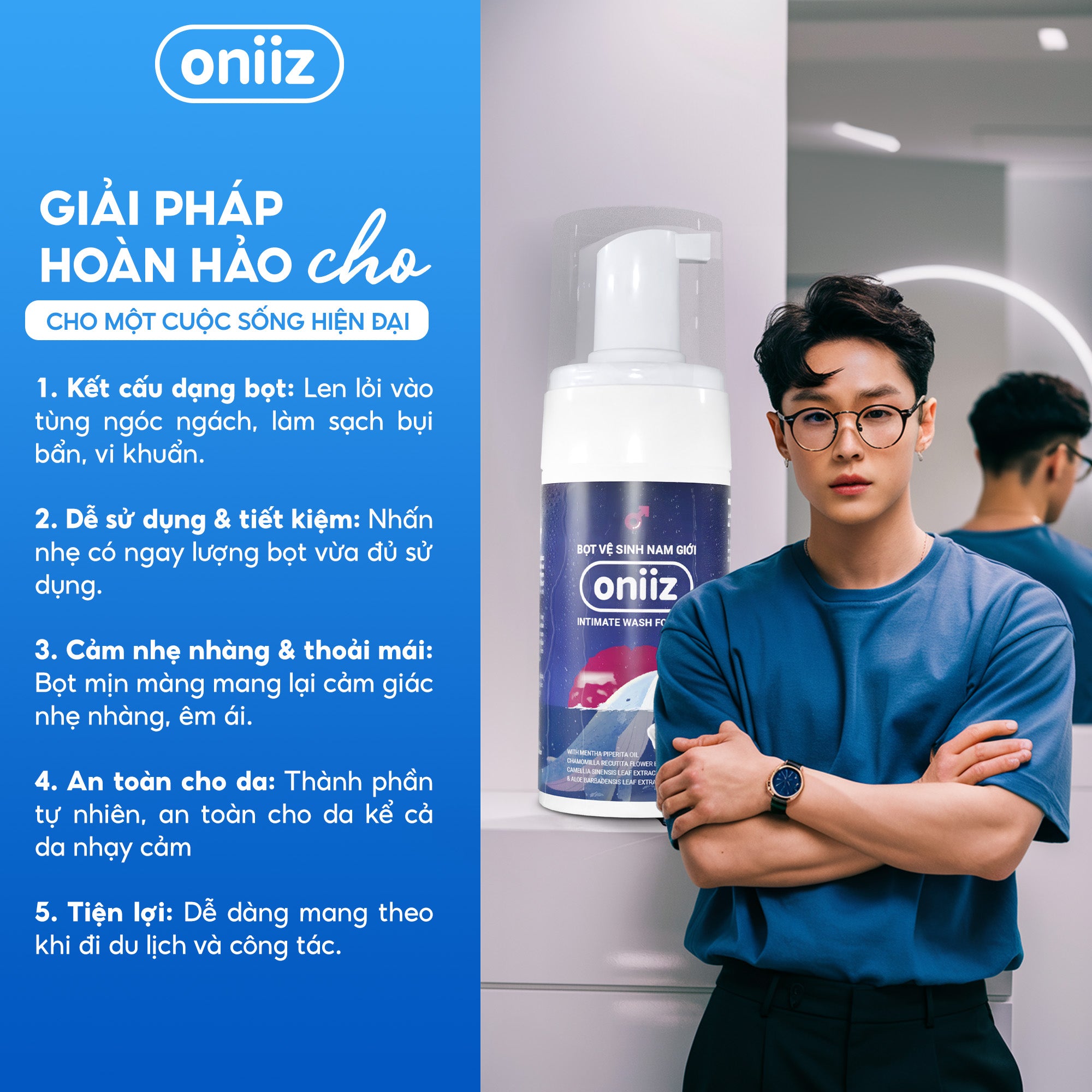 Oniiz Grooming Box - Attractive Fragrance | Bel Homme Shower Gel 500ml, Amorous Foam Cleanser 100ml and Facial Cleanser 100ml