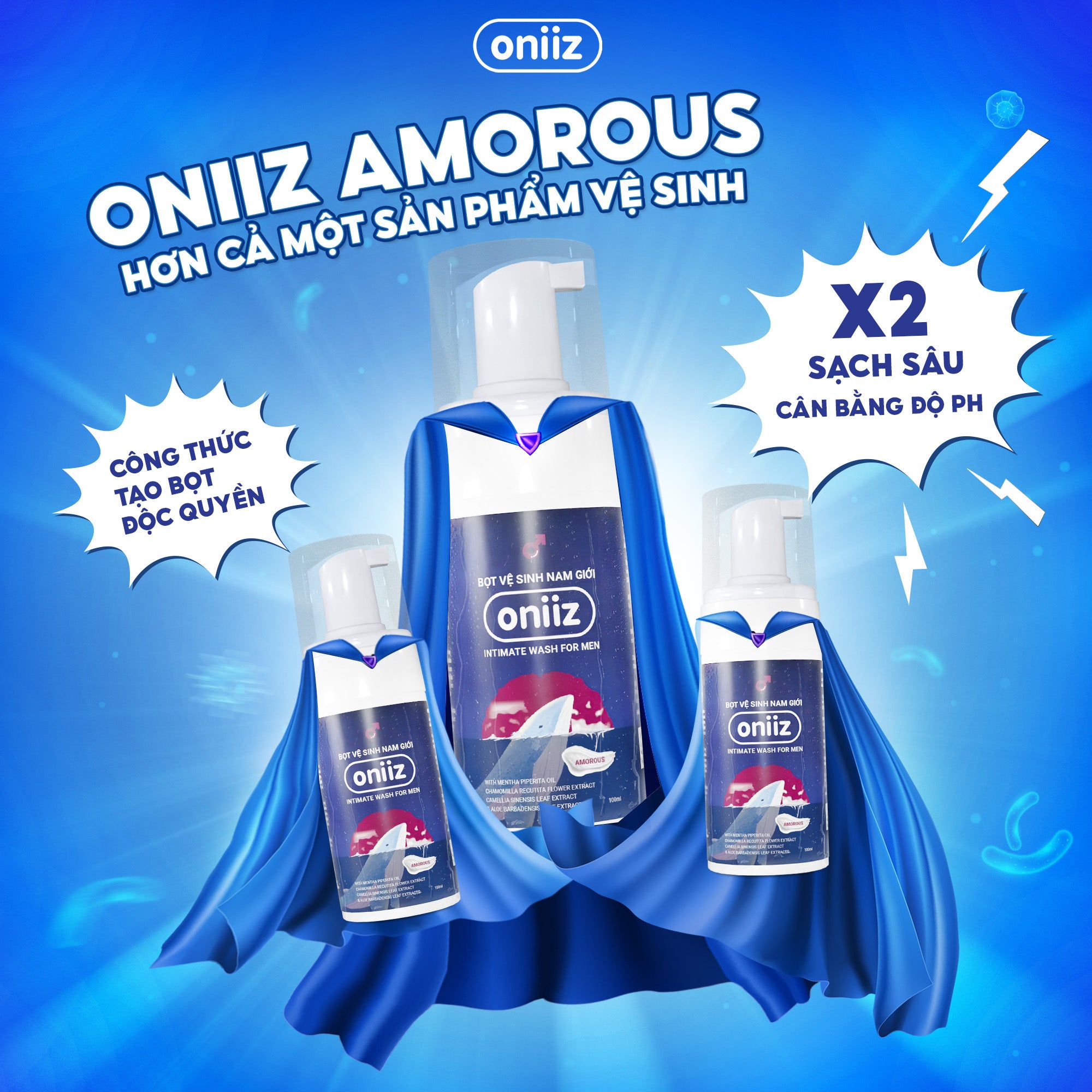 Oniiz Grooming Box - Attractive Fragrance | Bel Homme Shower Gel 500ml, Amorous Foam Cleanser 100ml and Facial Cleanser 100ml