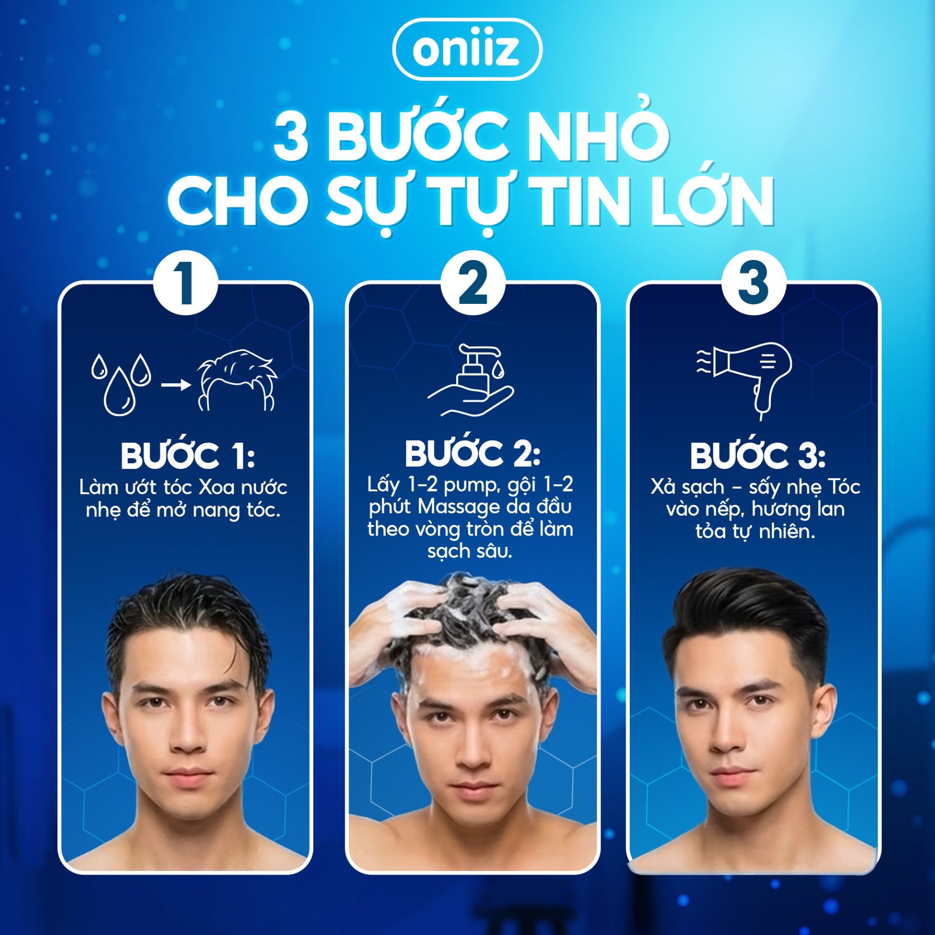 Dầu gội nam tính mới ZeroG Oniiz - Tóc tơi không trọng lực, sạch gàu, hương nước hoa đa tầng 330ml