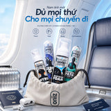Oniiz Travel Kit, Set du lịch Nam 4 món Minisize Bọt Vệ Sinh, Rửa Mặt, Dầu Gội & Sữa Tắm. Combo chăm sóc cá nhân cho Nam Giới