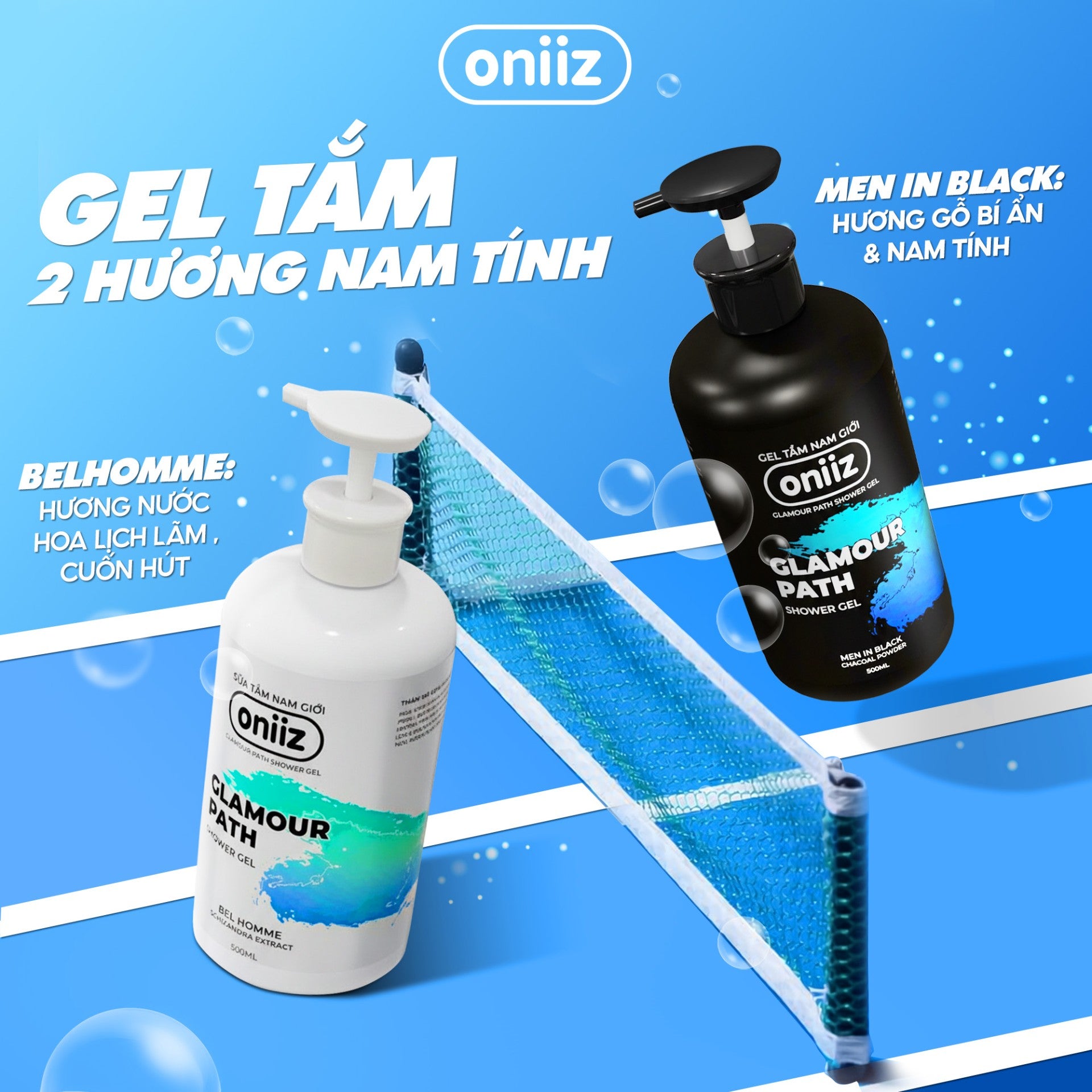 Combo Chín Chắn Oniiz - Sữa tắm hương nước hoa hiện đại, Dầu gội nam tính mới ZeroG, Tặng Box đựng cao cấp