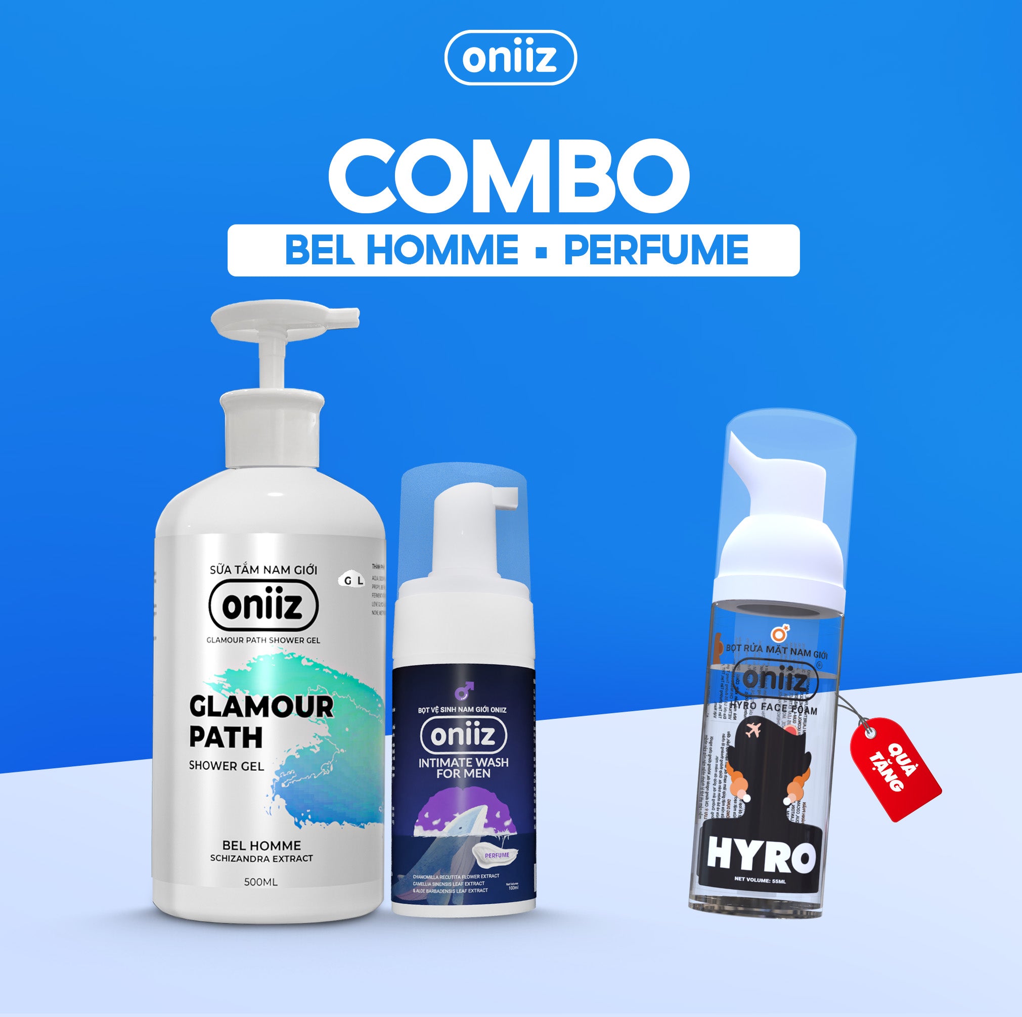 Box Sạc Chất Hương Oniiz - Sữa Tắm Hương Nước Hoa, Bọt Vệ Sinh Nam Giới, Quà Tặng nước hoa nam