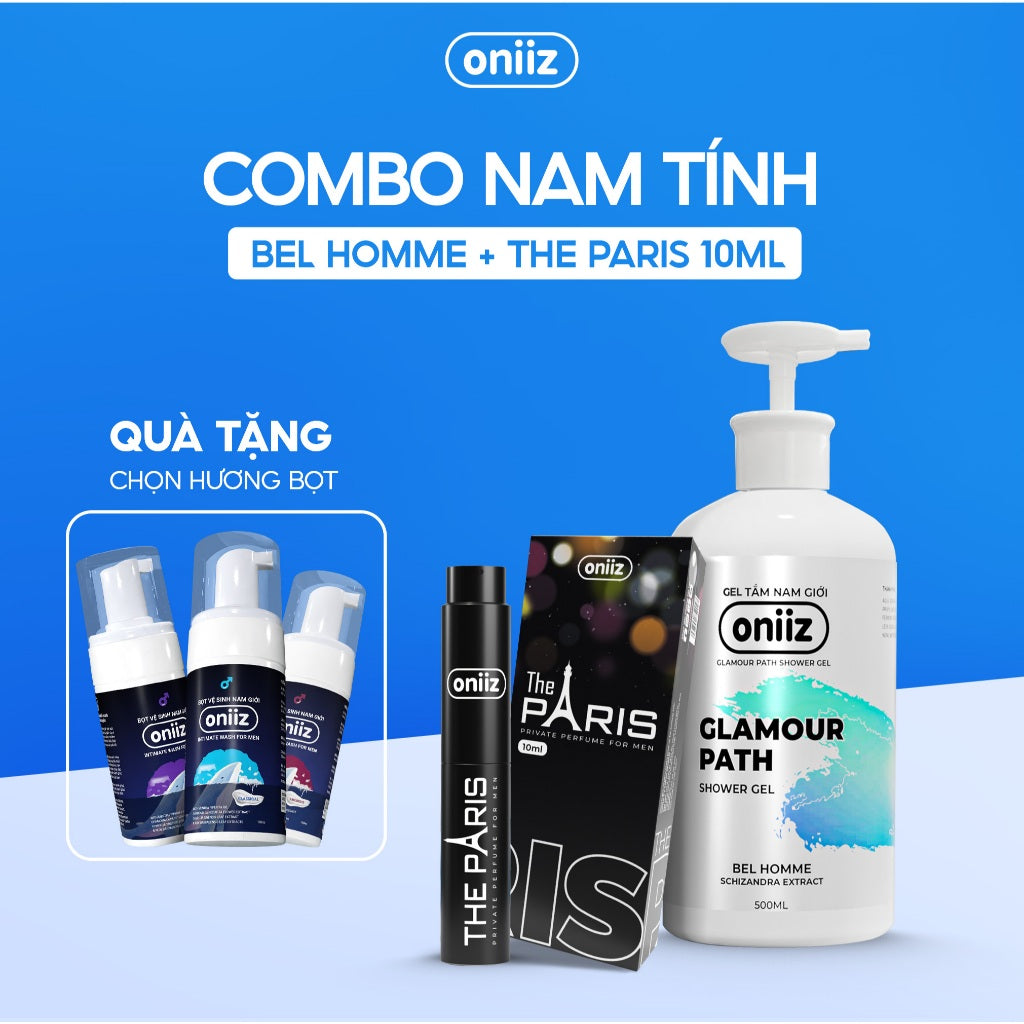 Combo Nam Tính | Sữa Tắm, Nước Hoa Cao Cấp, Tặng Bọt Vệ Sinh Nam 100ml