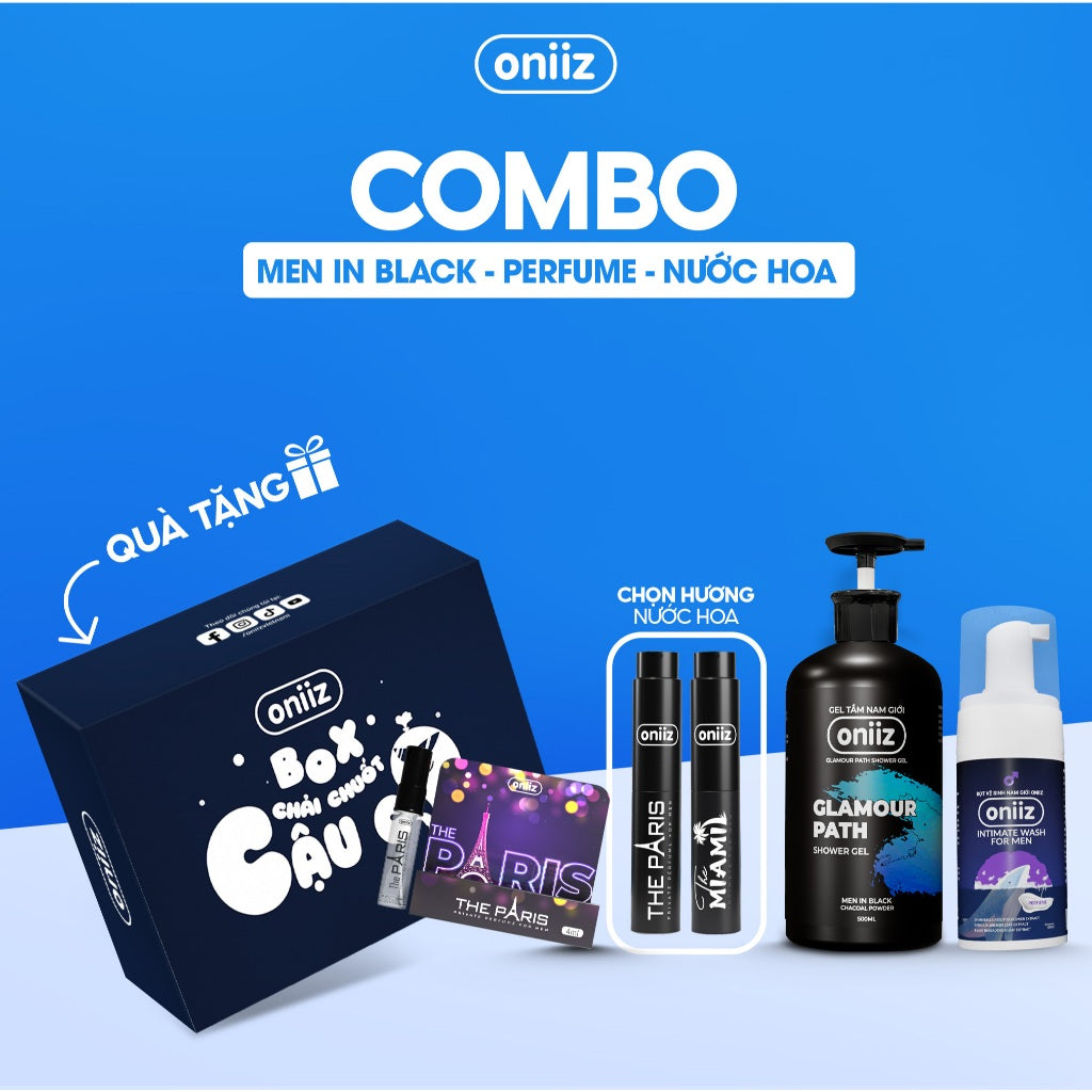 Combo Lịch Lãm Oniiz | Bọt Vệ Sinh Nam Giới, Sữa Tắm Hương Nước Hoa, Nước Hoa Cao Cấp, Quà Tặng Nước Hoa Dùng Thử 4ml